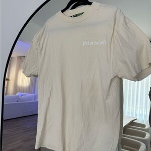 Palm Angels Cream Short Sleeve Tee